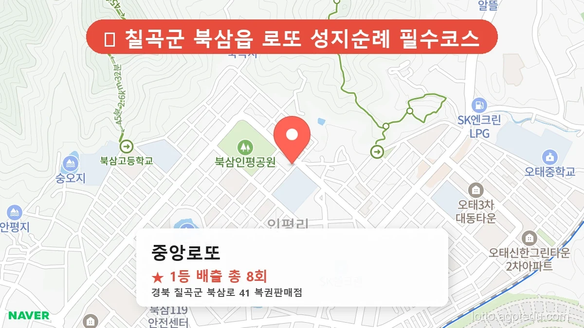 [2026 경북 칠곡군 북삼읍 로또 명당 순위 BEST 2] 인생 역전을 꿈꾼다면 필수 확인점