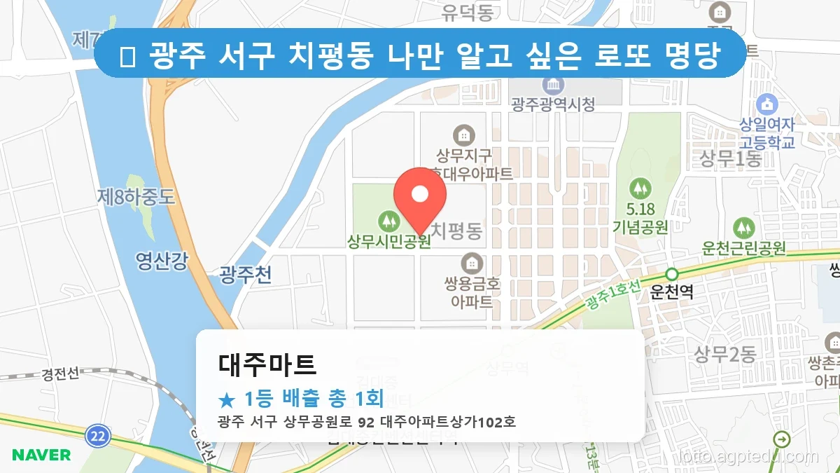 광주 서구 치평동 치평동 로또 명당 대주마트 1등 당첨 배출점 전경