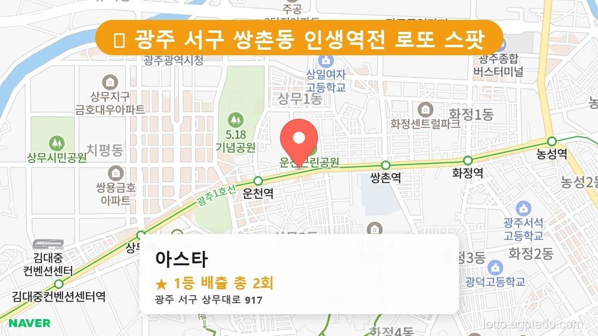 [2026 광주 서구 쌍촌동 로또 명당 BEST 7] 데이터로 본 당첨 확률 높은 매장 추천