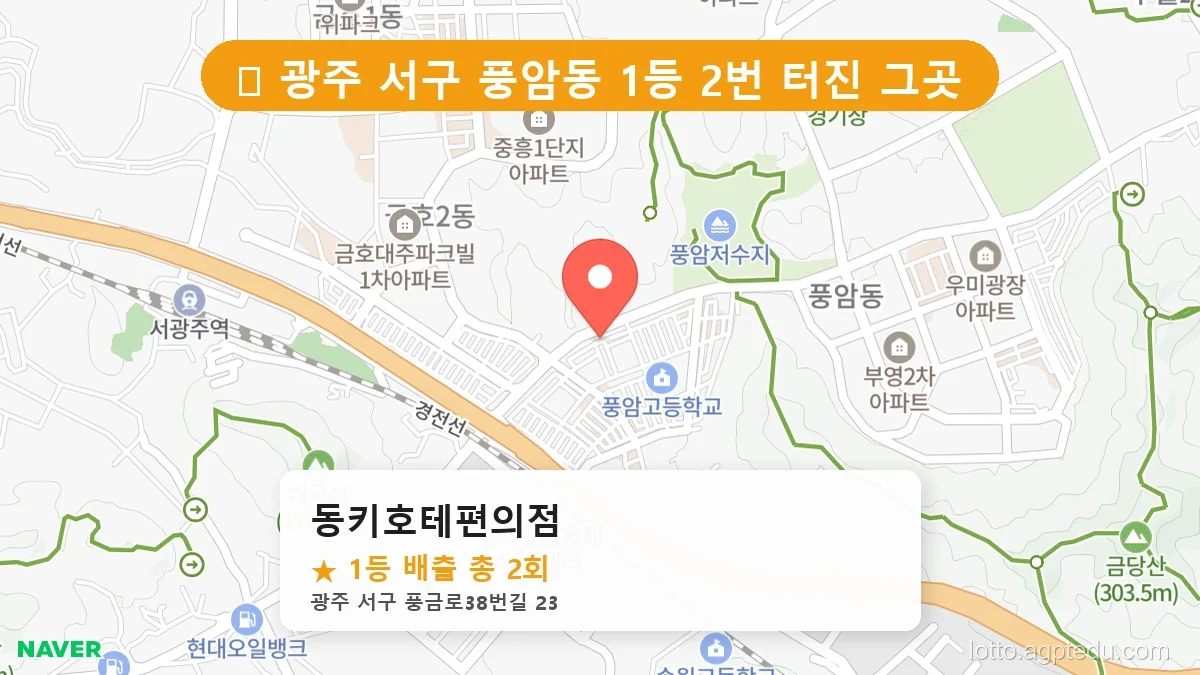 광주 서구 풍암동 풍암동 로또 명당 동키호테편의점 1등 당첨 배출점 전경