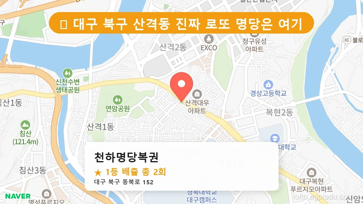 [2026 대구 북구 산격동 로또 명당 순위 BEST 2] 당첨 기운 가득한 판매점 총정리