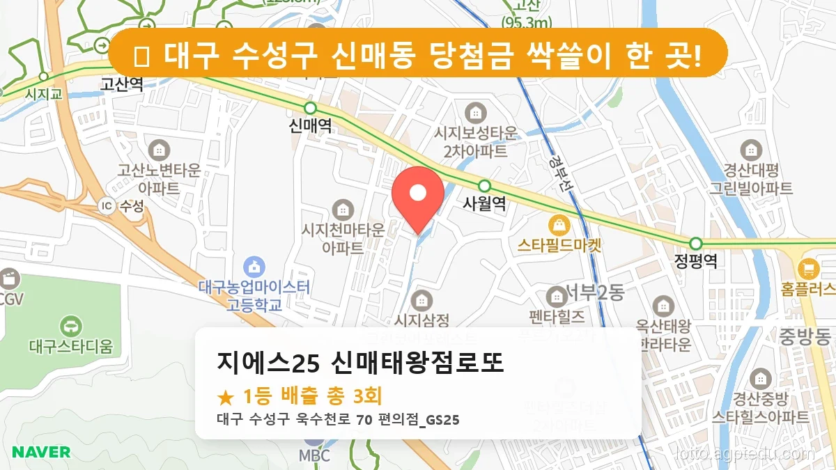 [2026 대구 수성구 신매동 로또 명당 순위 BEST 3] 데이터로 본 당첨 확률 높은 매장 추천