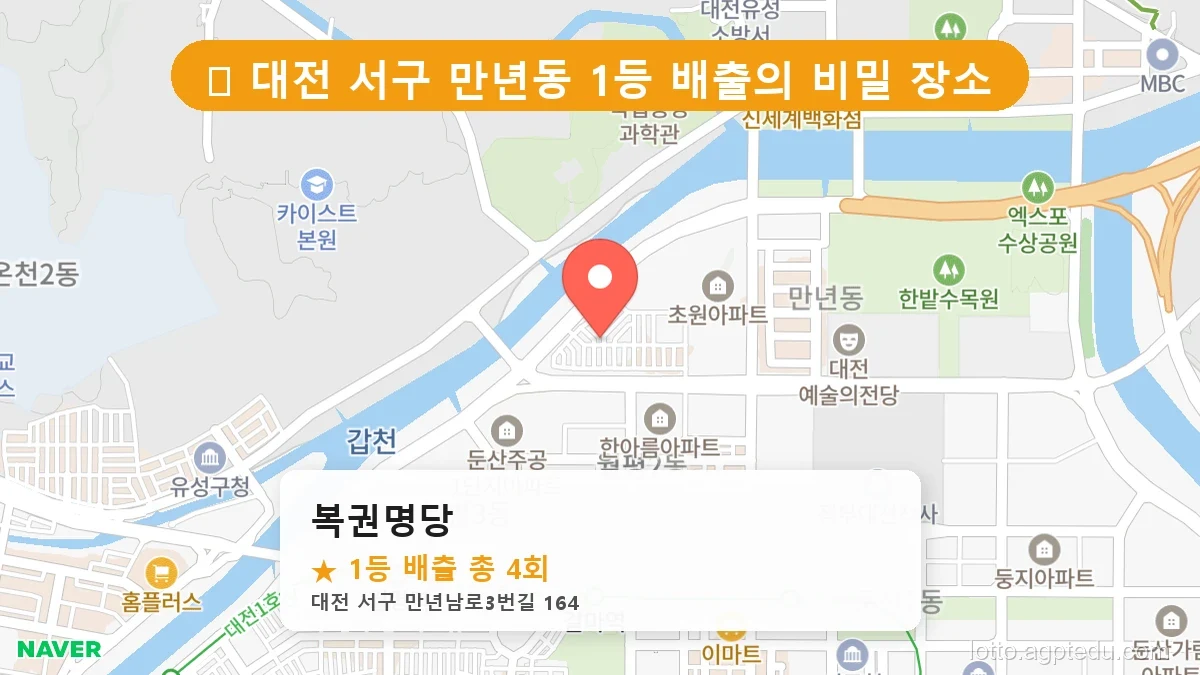 [2026 대전 서구 만년동 로또 명당 순위 Best] 내비게이션 검색 1위! 주말마다 마비되는 로또집