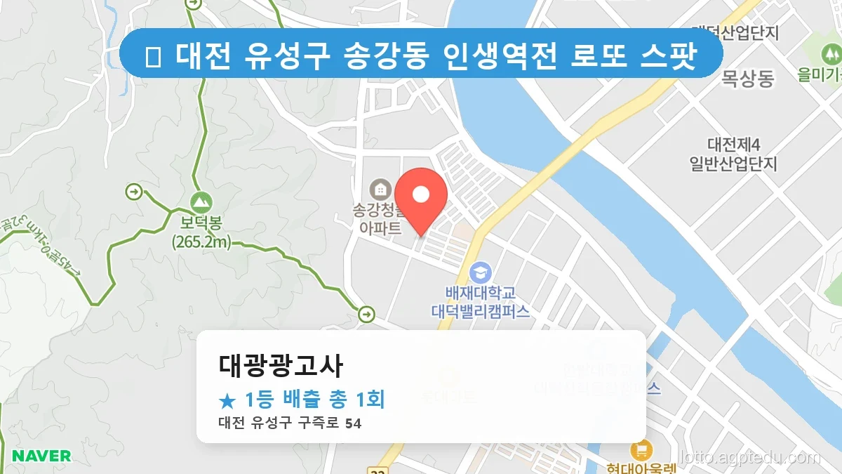[2026 대전 유성구 송강동 로또 명당 순위 Best] 조회수 폭발! 동네 주민들이 꽁꽁 숨긴 1등 스팟