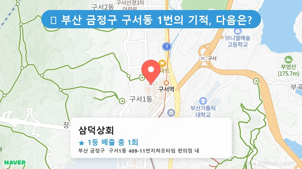 부산 금정구 구서동 구서동 로또 명당 삼덕상회 1등 당첨 배출점 전경