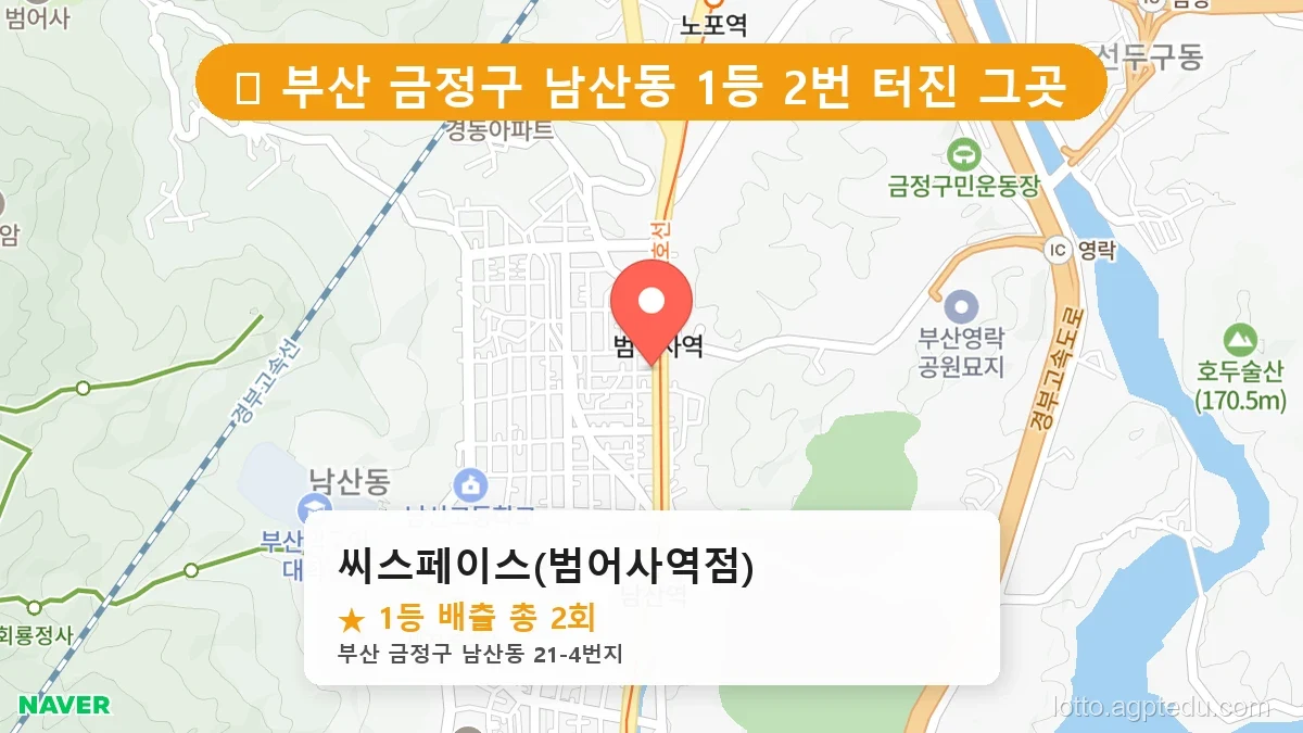 [2026 부산 금정구 남산동 로또 명당 BEST 2] 내비게이션 검색 1위! 주말마다 마비되는 로또집