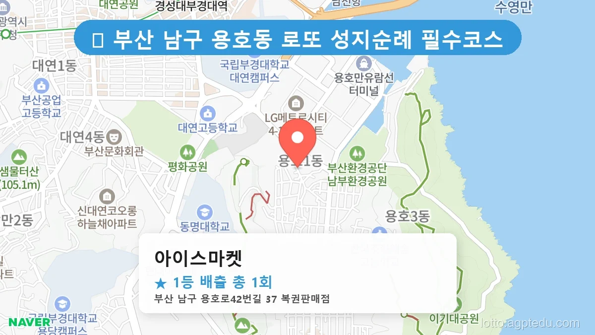 부산 남구 용호동 용호동 로또 명당 아이스마켓 1등 당첨 배출점 전경