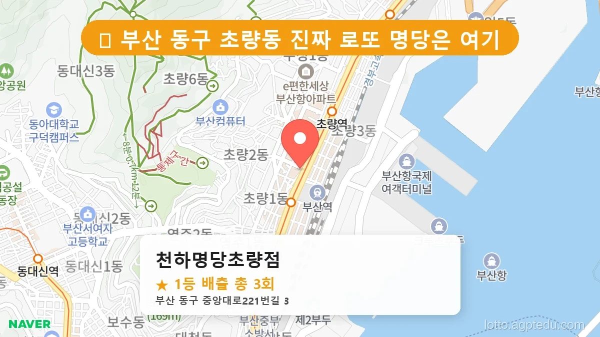 [2026 부산 동구 초량동 로또 명당 BEST 3] 로또 고수들만 몰래 줄 서는 비밀의 판매점