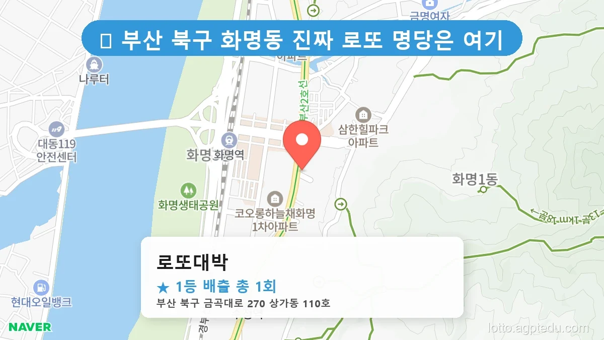 부산 북구 화명동 화명동 로또 명당 로또대박 1등 당첨 배출점 전경