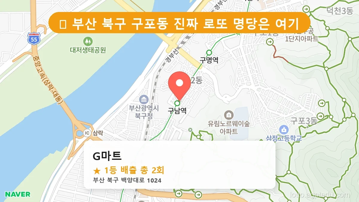부산 북구 구포동 구포동 로또 명당 G마트 1등 당첨 배출점 전경