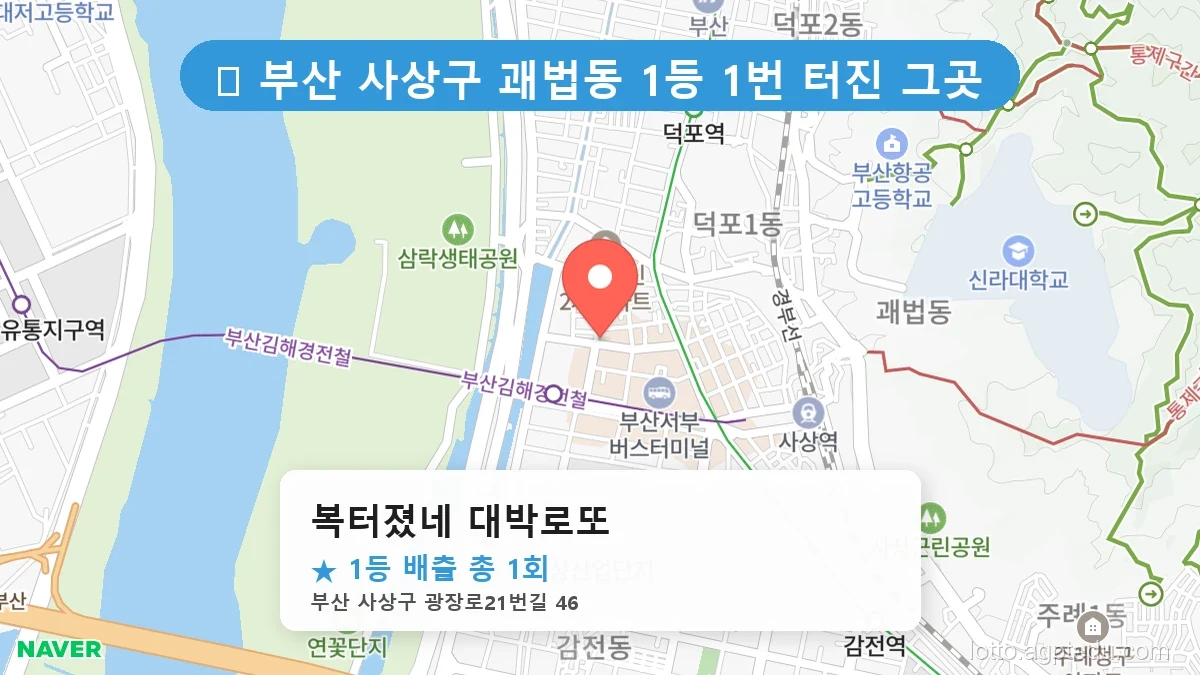 부산 사상구 괘법동 괘법동 로또 명당 복터졌네 대박로또 1등 당첨 배출점 전경