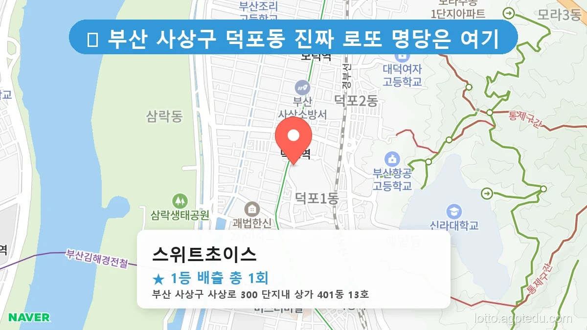 부산 사상구 덕포동 덕포동 로또 명당 스위트초이스 1등 당첨 배출점 전경