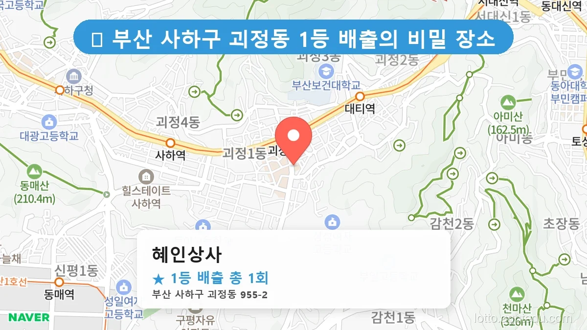 [2026 부산 사하구 괴정동 로또 명당 BEST 7] 조회수 폭발! 동네 주민들이 꽁꽁 숨긴 1등 스팟