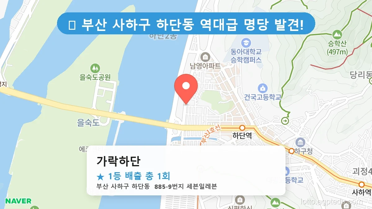 부산 사하구 하단동 하단동 로또 명당 가락하단 1등 당첨 배출점 전경