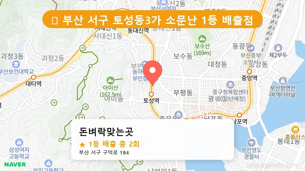 [2026 부산 서구 토성동3가 로또 명당 Best] 데이터로 본 당첨 확률 높은 매장 추천