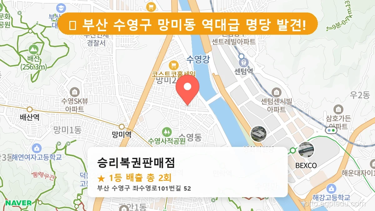 [2026 부산 수영구 망미동 로또 명당 BEST 3] 조회수 폭발! 동네 주민들이 꽁꽁 숨긴 1등 스팟