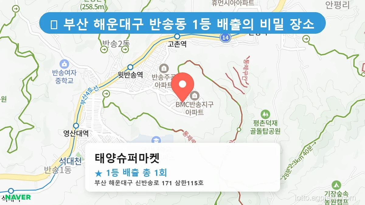 부산 해운대구 반송동 반송동 로또 명당 태양슈퍼마켓 1등 당첨 배출점 전경