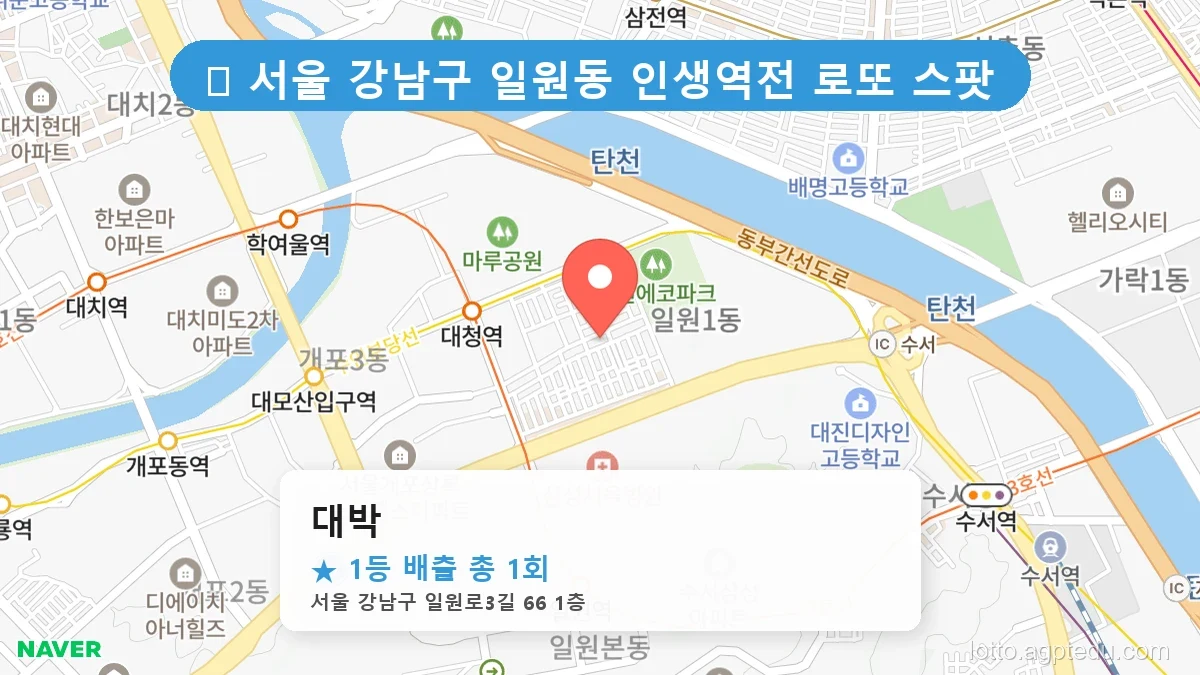 서울 강남구 일원동 일원동 로또 명당 대박 1등 당첨 배출점 전경