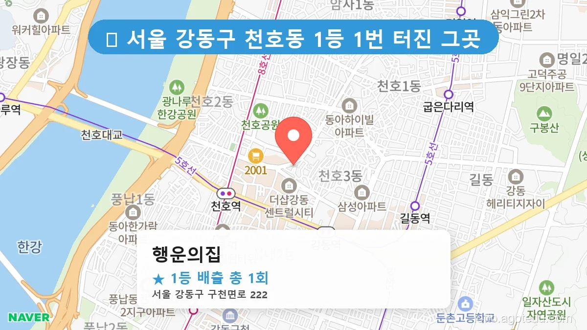 서울 강동구 천호동 천호동 로또 명당 행운의집 1등 당첨 배출점 전경