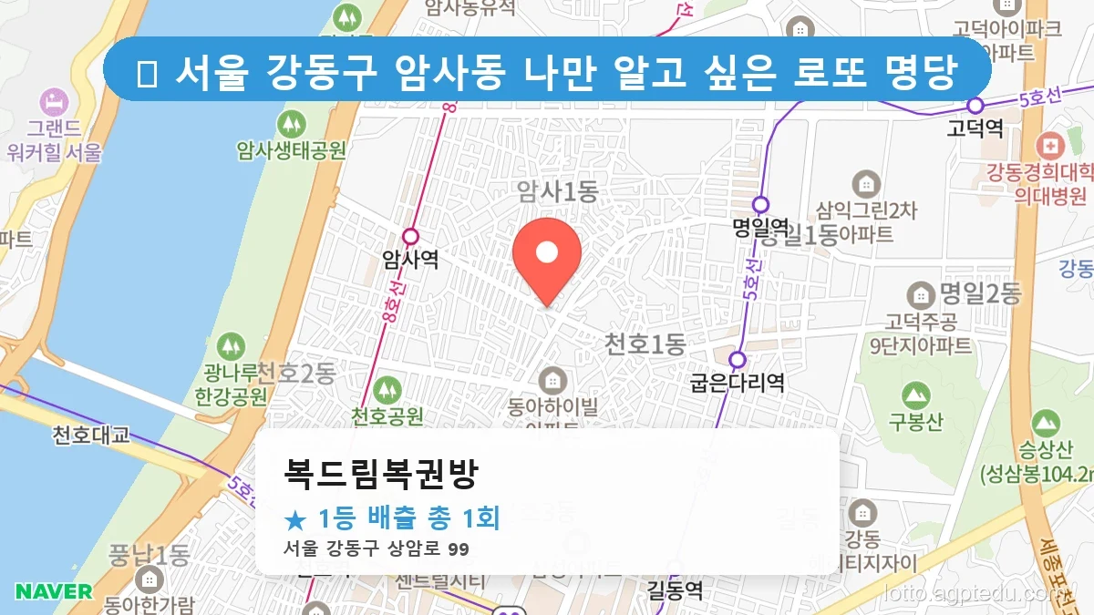 서울 강동구 암사동 암사동 로또 명당 복드림복권방 1등 당첨 배출점 전경