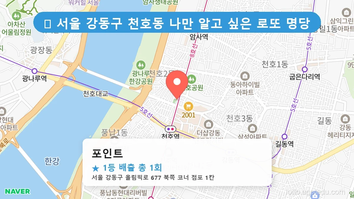 서울 강동구 천호동 천호동 로또 명당 포인트 1등 당첨 배출점 전경
