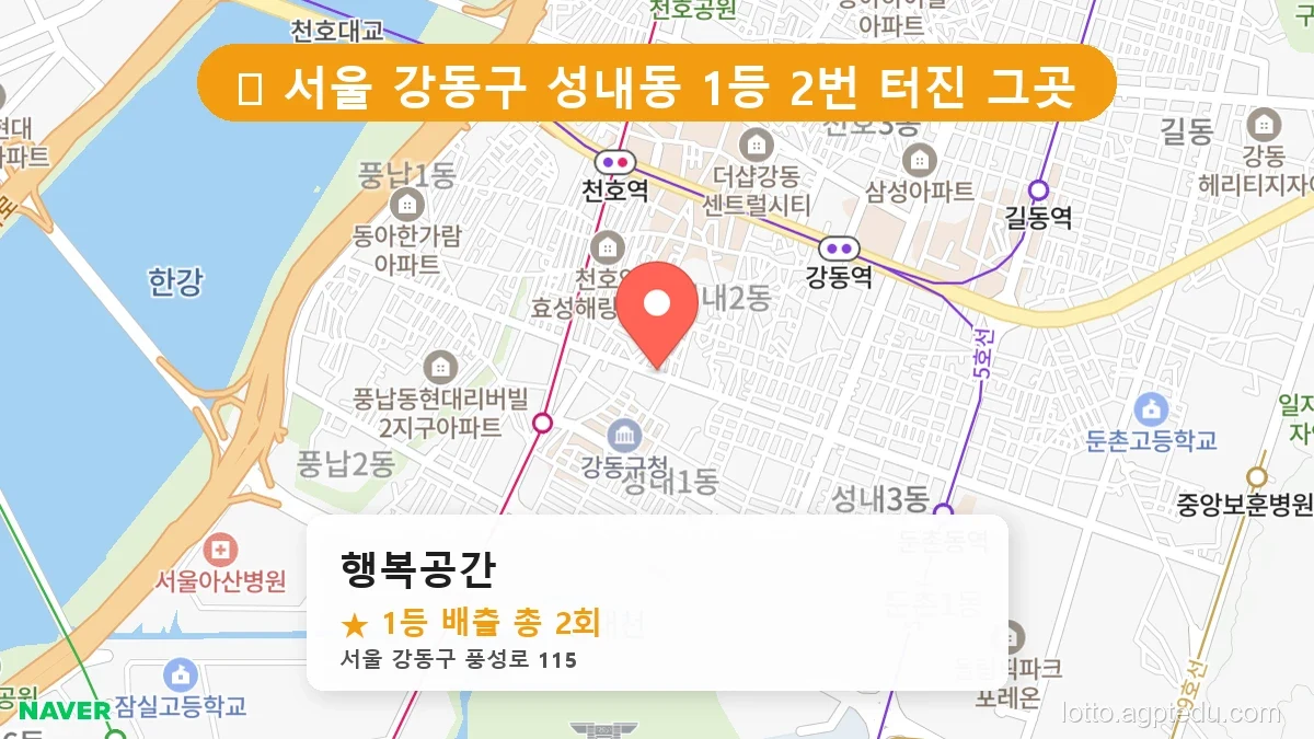 서울 강동구 성내동 성내동 로또 명당 행복공간 1등 당첨 배출점 전경