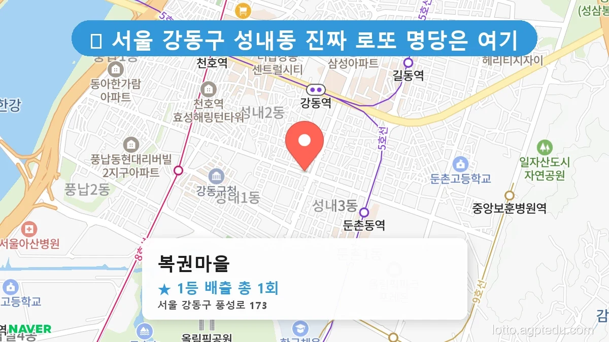 서울 강동구 성내동 성내동 로또 명당 복권마을 1등 당첨 배출점 전경