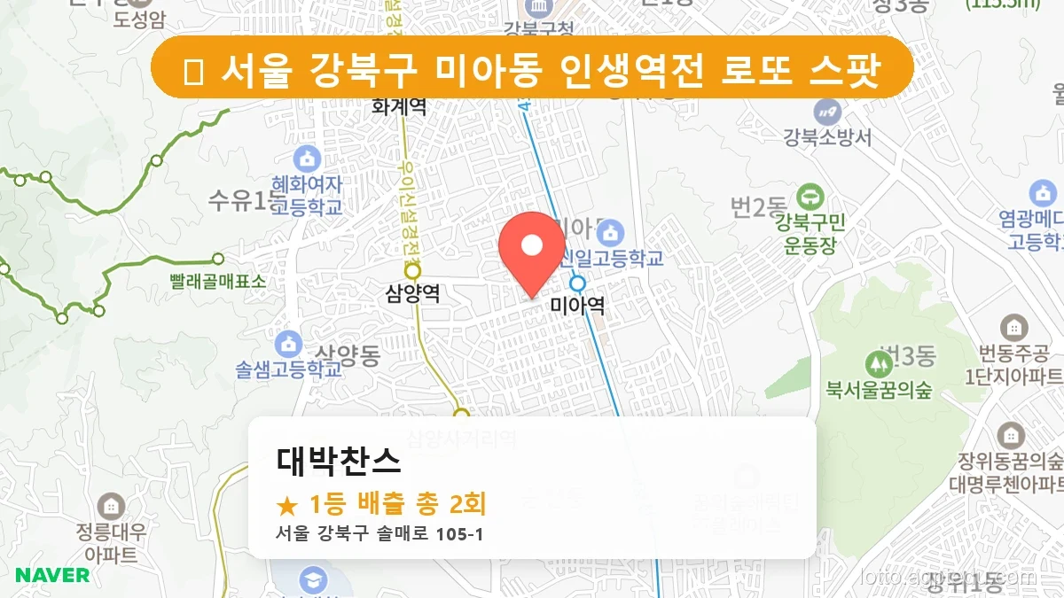 서울 강북구 미아동 미아동 로또 명당 대박찬스 1등 당첨 배출점 전경