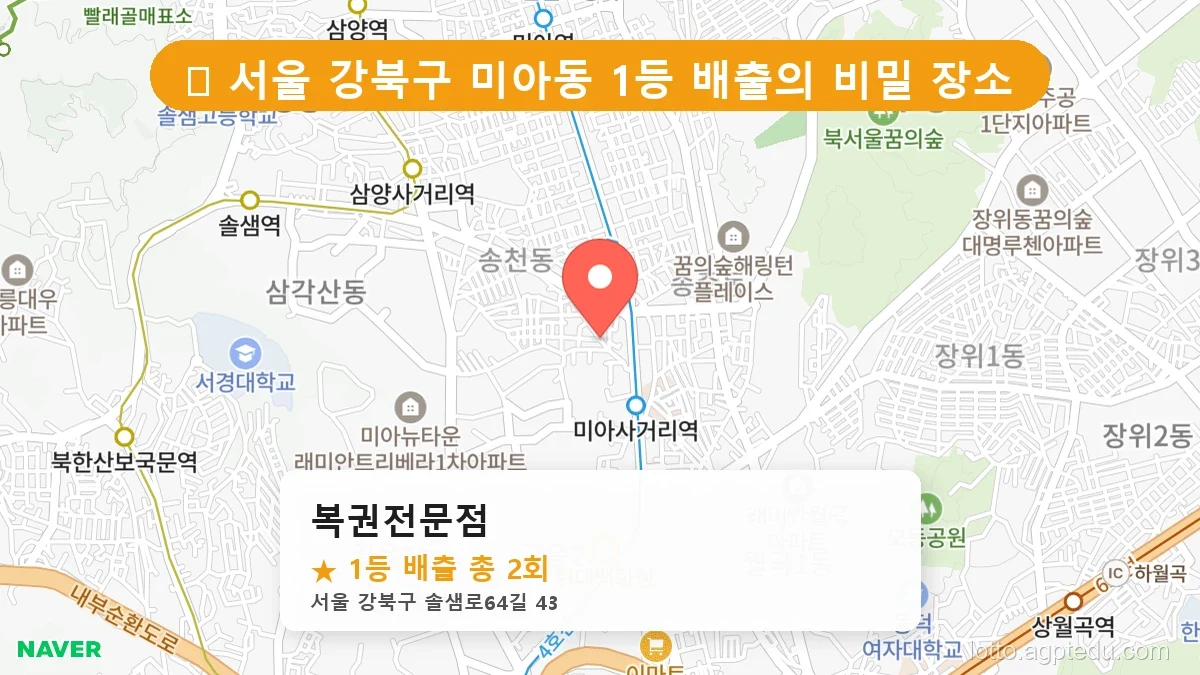 서울 강북구 미아동 미아동 로또 명당 복권전문점 1등 당첨 배출점 전경