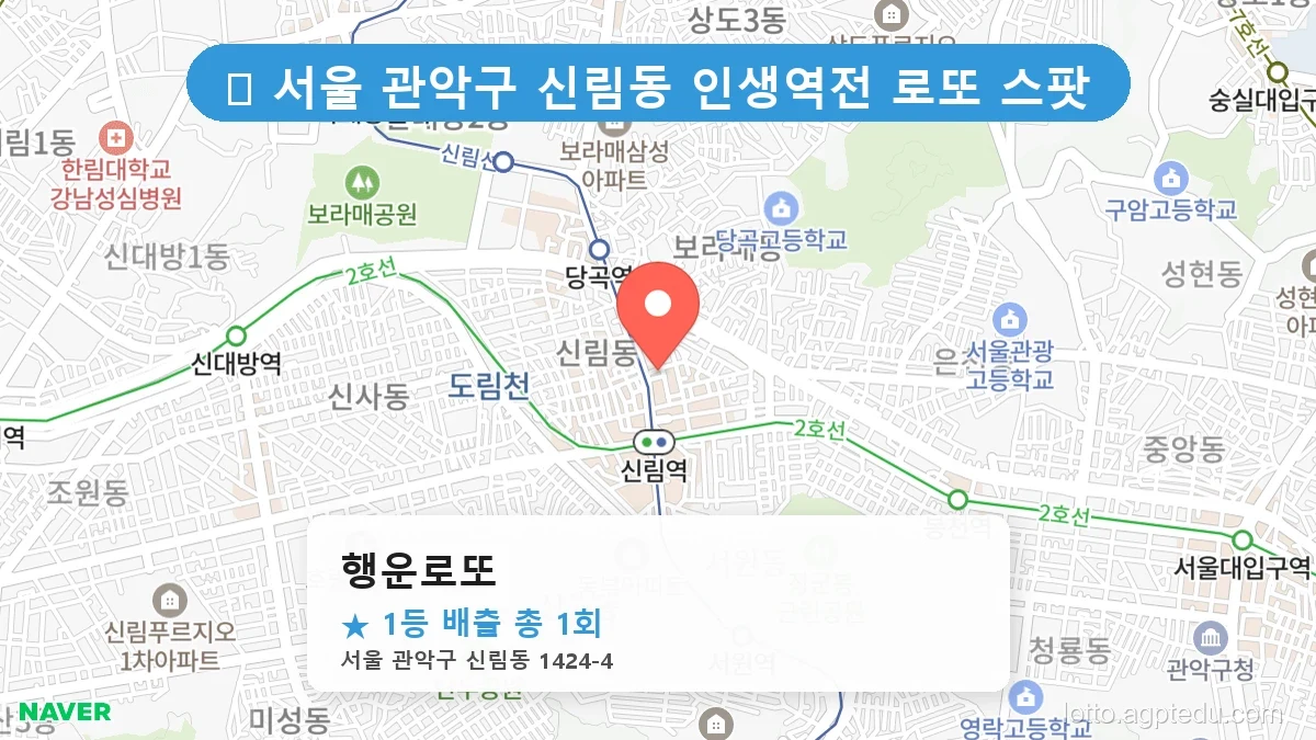 서울 관악구 신림동 신림동 로또 명당 행운로또 1등 당첨 배출점 전경