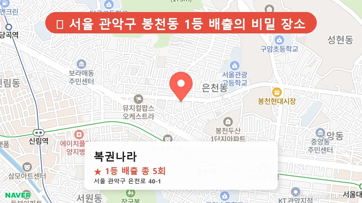 서울 관악구 봉천동 봉천동 로또 명당 복권나라 1등 당첨 배출점 전경