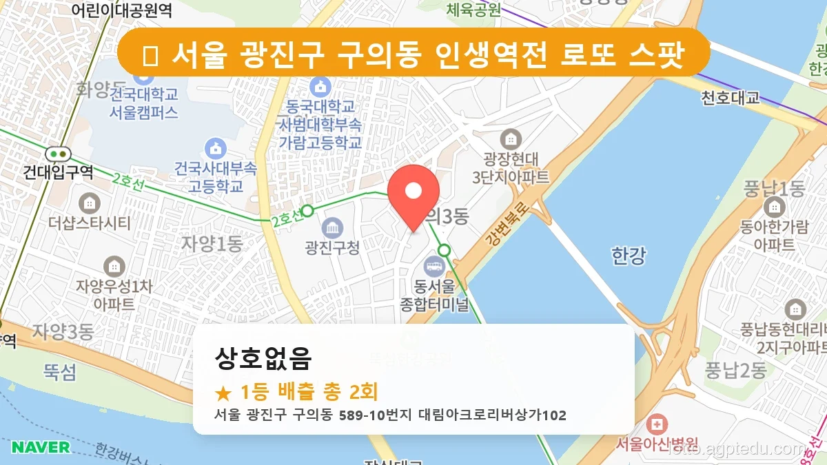 서울 광진구 구의동 구의동 로또 명당 상호없음 1등 당첨 배출점 전경