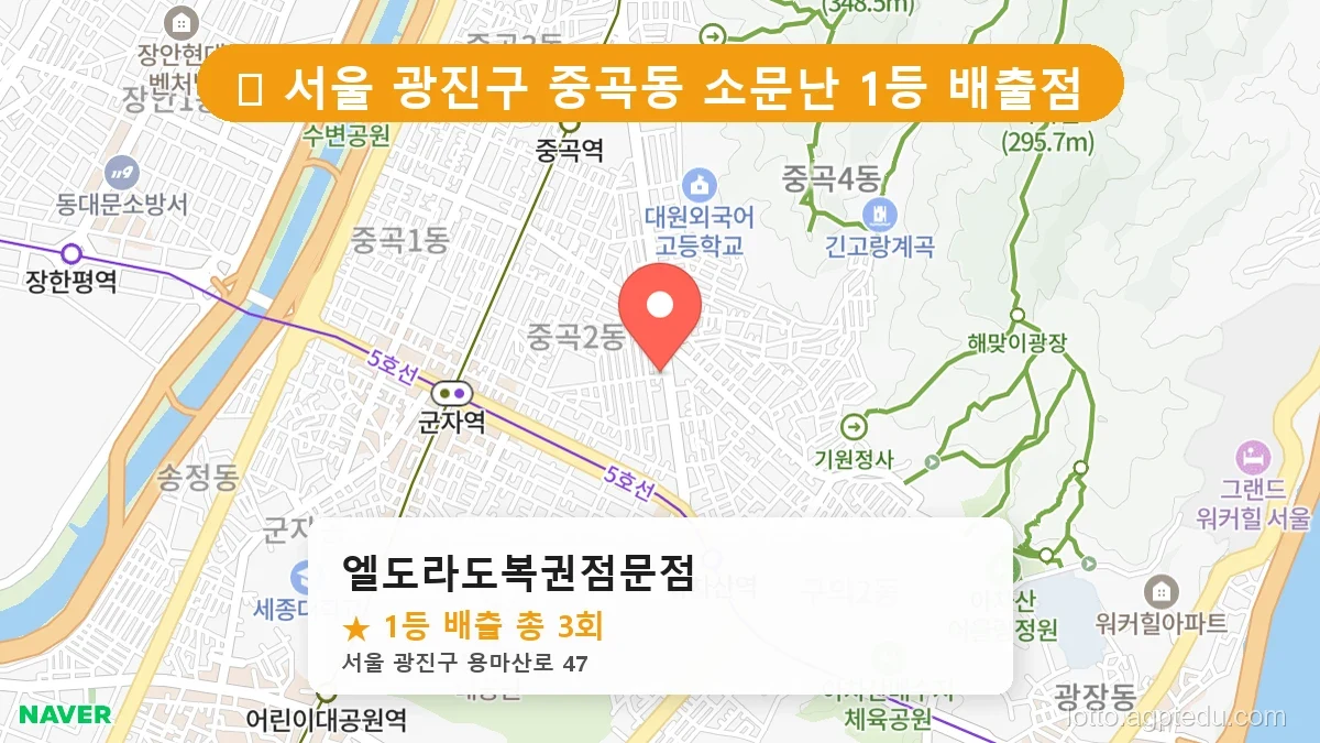 [2026 서울 광진구 중곡동 로또 명당 BEST 6] 명당 지도와 당첨 비율 상세 분석