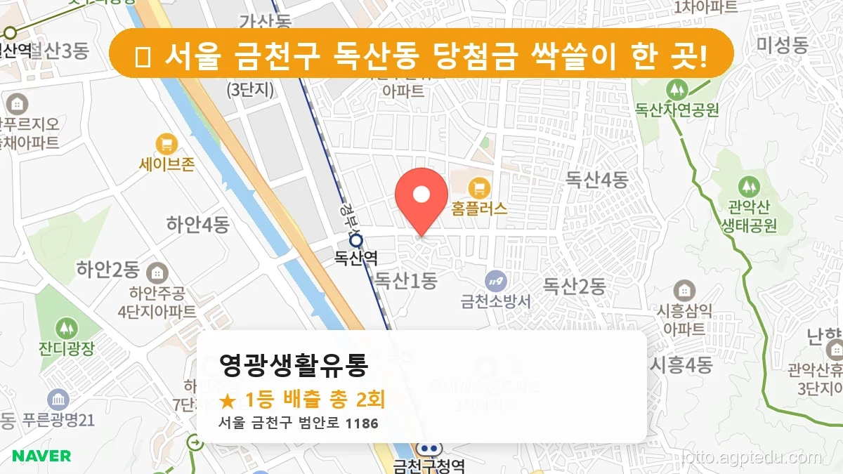 서울 금천구 독산동 독산동 로또 명당 영광생활유통 1등 당첨 배출점 전경