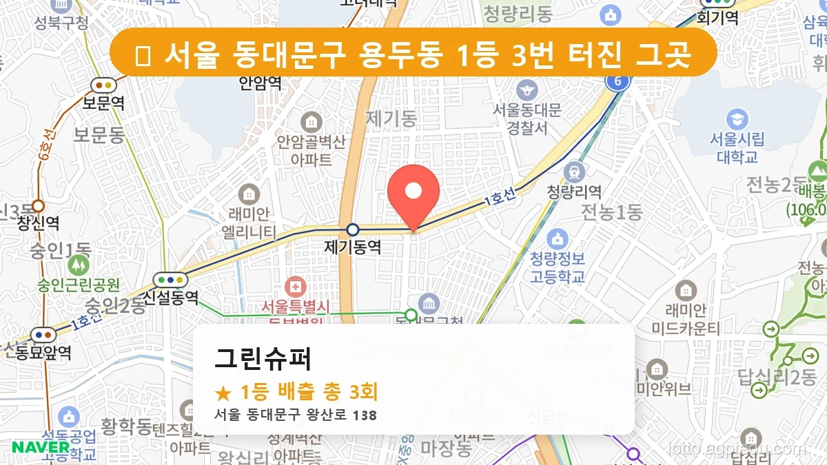 [2026 서울 동대문구 용두동 로또 명당 BEST 6] 당첨 기운 가득한 판매점 총정리
