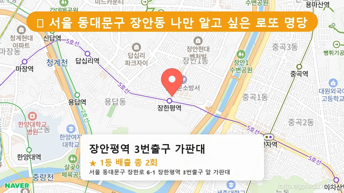 서울 동대문구 장안동 장안동 로또 명당 장안평역 3번출구 가판대 1등 당첨 배출점 전경
