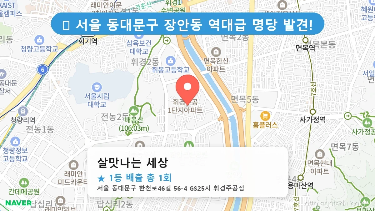 [1200회 로또 1등 당첨지역] 포천 신읍동, 통영 용남면, 원주 단계동 로또 명당! 광명 광명동, 제천 청전동 등 전국 1등 판매점 총정리