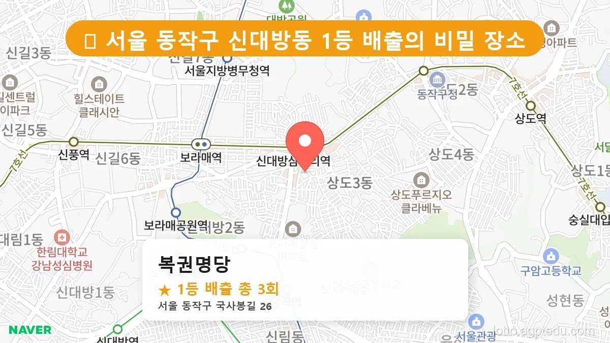 서울 동작구 신대방동 신대방동 로또 명당 복권명당 1등 당첨 배출점 전경