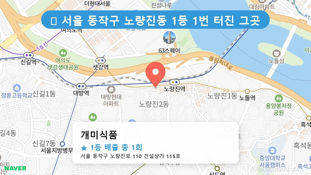 [2026 서울 동작구 노량진동 로또 명당 BEST 2] 당첨 기운 가득한 판매점 총정리