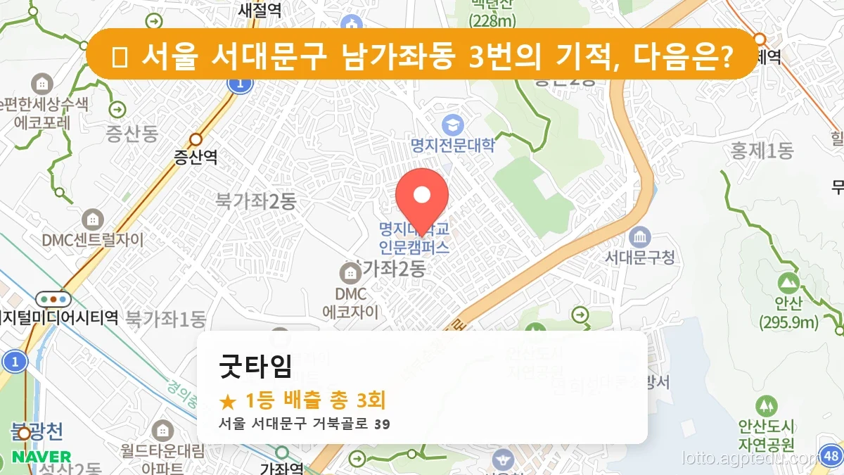 [2026 서울 서대문구 남가좌동 로또 명당 BEST 4] 당첨 기운 가득한 판매점 총정리