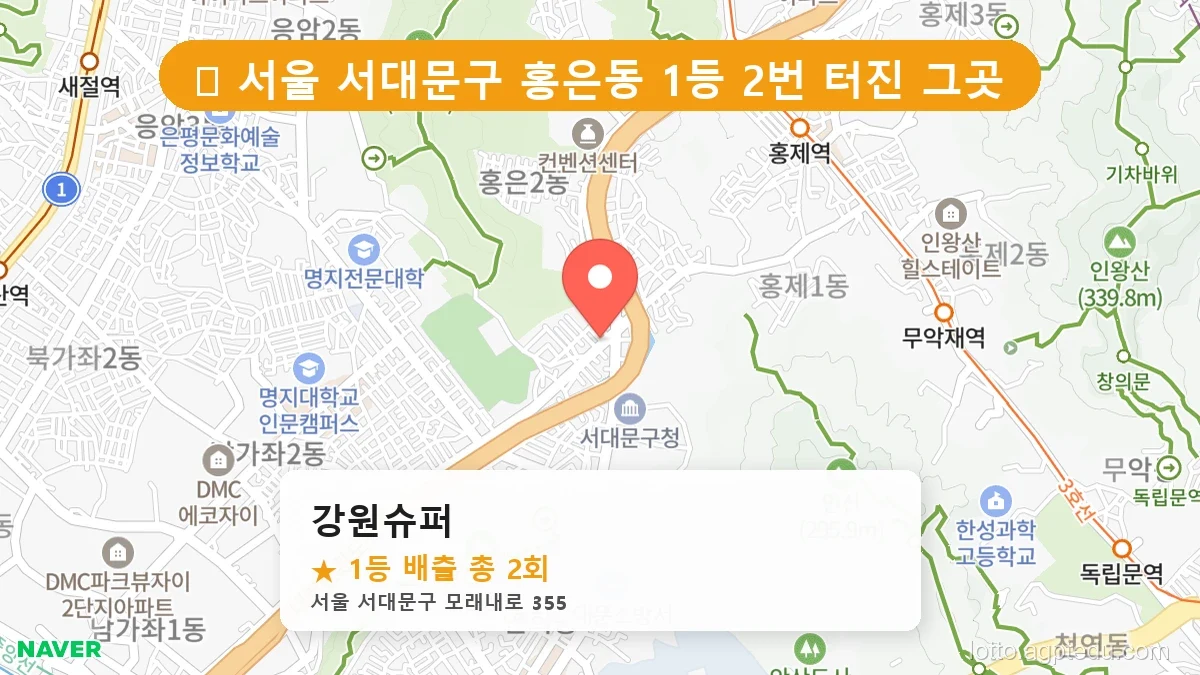 [2026 서울 서대문구 홍은동 로또 명당 BEST 2] 숨겨진 명당 발견! 당첨자들의 성지