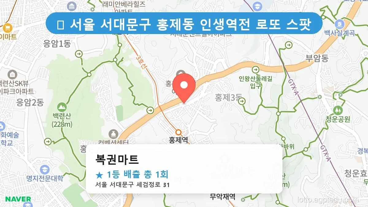 서울 서대문구 홍제동 홍제동 로또 명당 복권마트 1등 당첨 배출점 전경