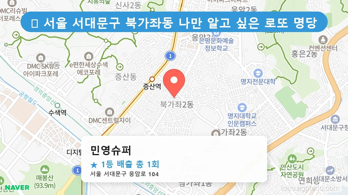 서울 서대문구 북가좌동 북가좌동 로또 명당 민영슈퍼 1등 당첨 배출점 전경