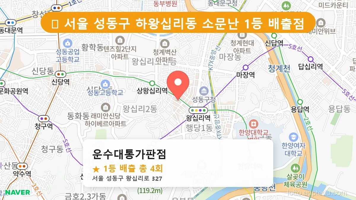 [2026 서울 성동구 하왕십리동 로또 명당 BEST 2] 당첨 기운 가득한 판매점 총정리