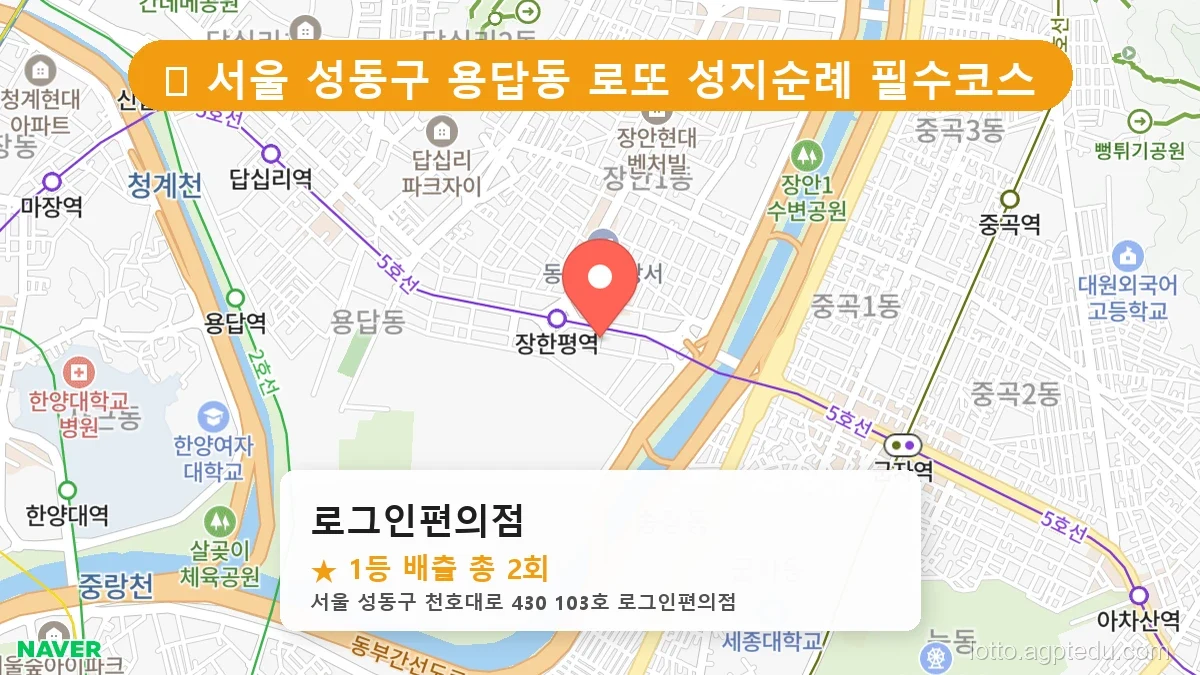 서울 성동구 용답동 용답동 로또 명당 로그인편의점 1등 당첨 배출점 전경