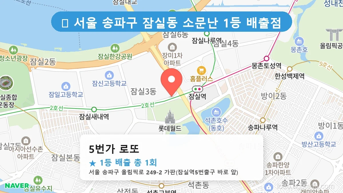 서울 송파구 잠실동 잠실동 로또 명당 5번가 로또 1등 당첨 배출점 전경