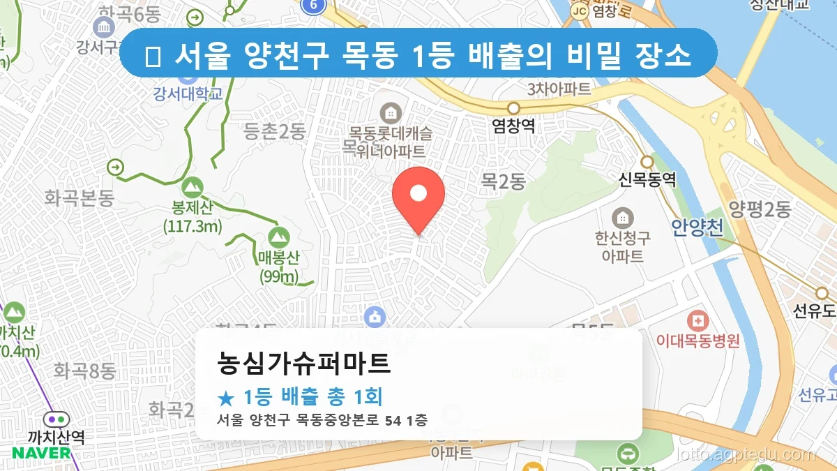 서울 양천구 목동 목동 로또 명당 농심가슈퍼마트 1등 당첨 배출점 전경