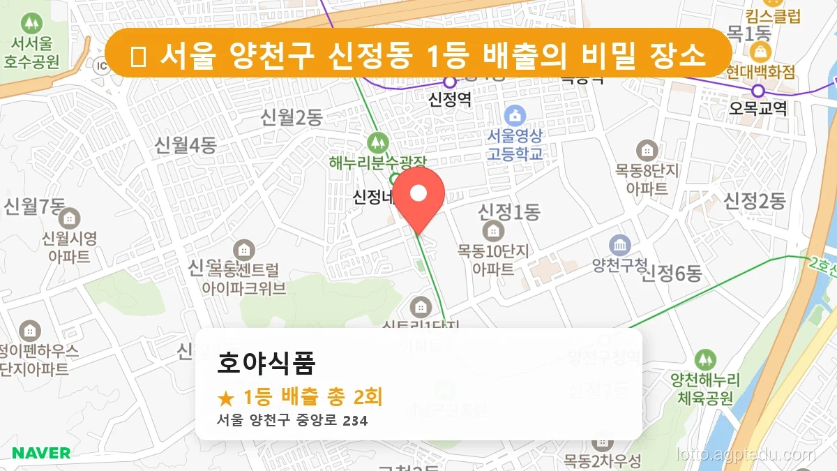 서울 양천구 신정동 신정동 로또 명당 호야식품 1등 당첨 배출점 전경
