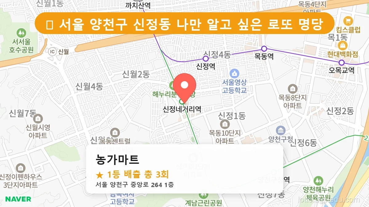 [서울 양천구 로또 명당] 역대 1등 당첨 최다 배출점 TOP 10 완벽 정리