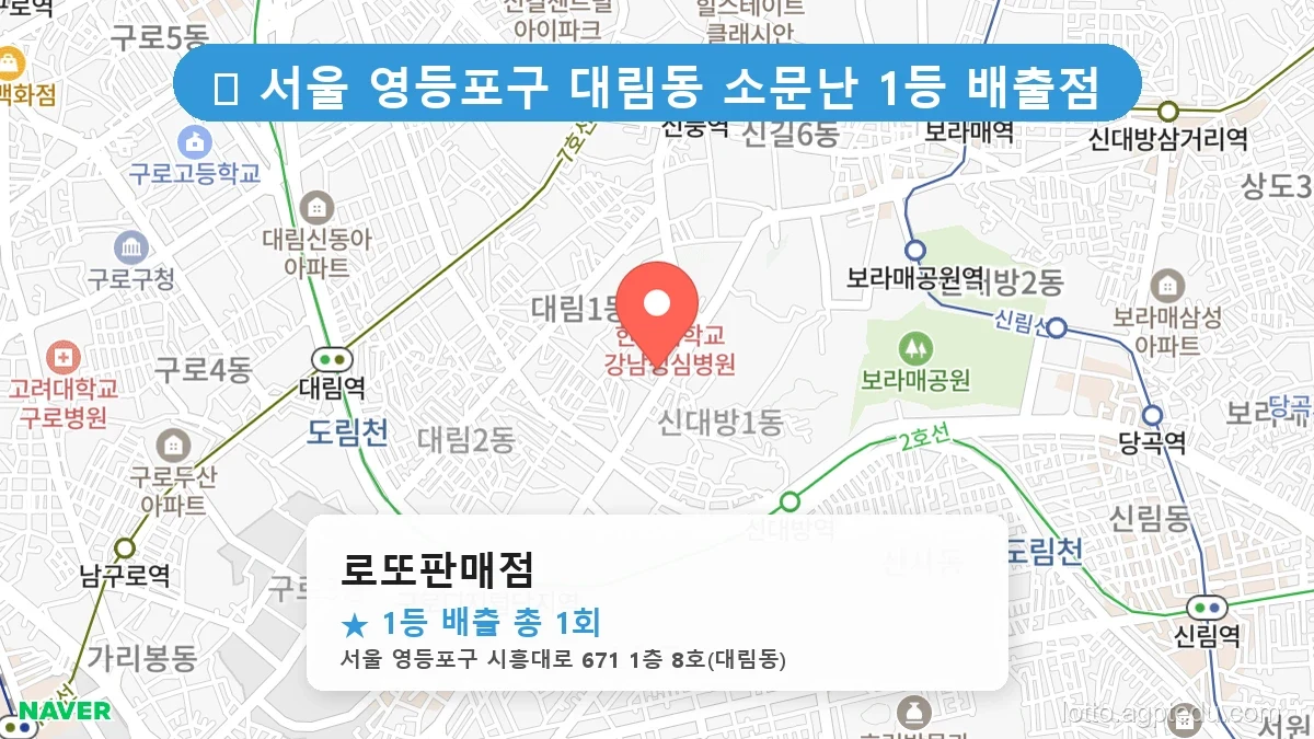 서울 영등포구 대림동 대림동 로또 명당 로또판매점 1등 당첨 배출점 전경